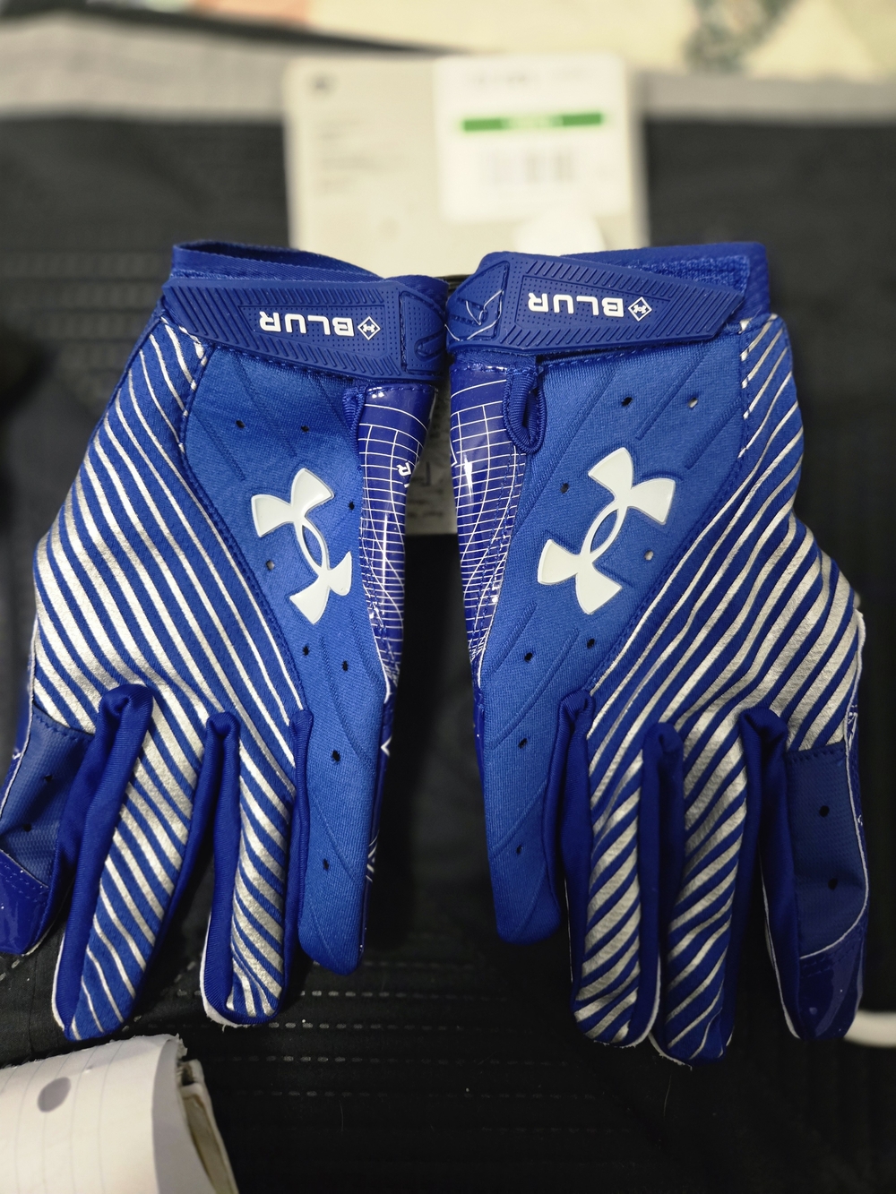 Under Armour Blue Training Gloves with White Logo
